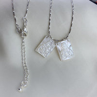 Escapulário de Proteção Divina: Jesus e Virgem Maria | Prata 925