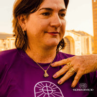 2 Colares Nss Senhora Aparecida em Ouro e 2 Colares Nss Senhora Aparecida em Prata