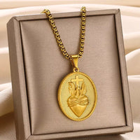 Colar Sagrado Coração de Jesus - Ouro 18K