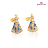 Brinco de Nossa Senhora Aparecida Devoção Pura - Zircônia Premium