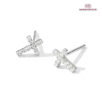 Brinco de Cruz Mini Cravejado