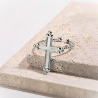 Anel de Cruz da Fé - Ajustável