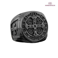 Anel de São Bento Inoxidável - Preto