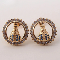 Brinco de Nossa Senhora Aparecida Circulo da Fé - Zircônia Premium