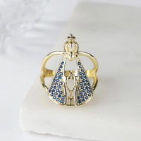 Anel Proteção de Nossa Senhora Aparecida Ouro 14k - Ajustável